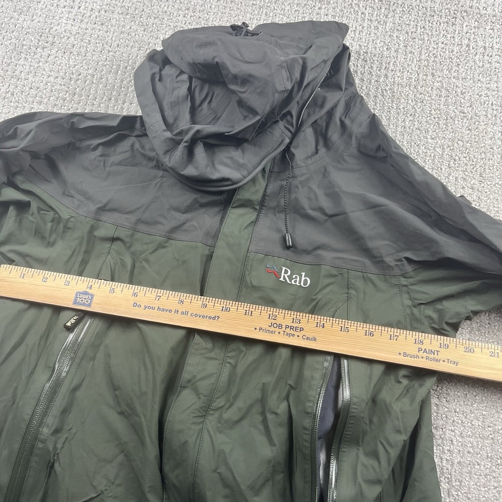 Rab QWA-31 Bergen Jacket Event Black Green Hooded Rain Coat Men’s Small - Picture 15 of 16